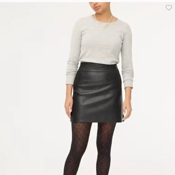 NWT J.Crew Faux Leather A-line mini skirt size 24 - Picture 1 of 7